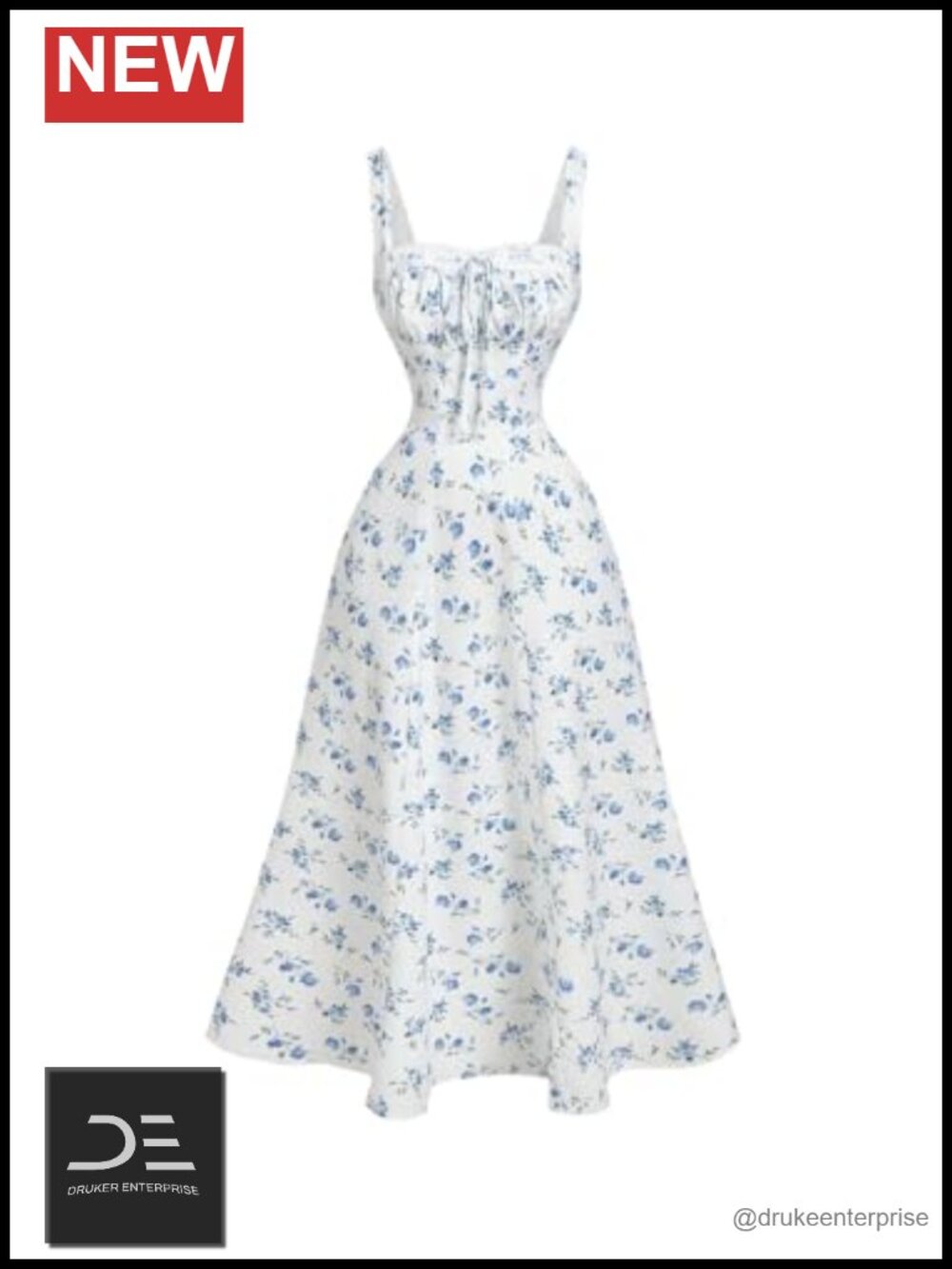 Floral Print Ruched Lace Up Maxi Dress